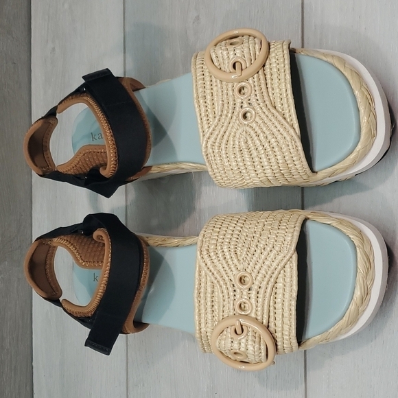 NWOB Kate Spade acapulco raffia flatform sandals sz 40/9.5B - Picture 4 of 14